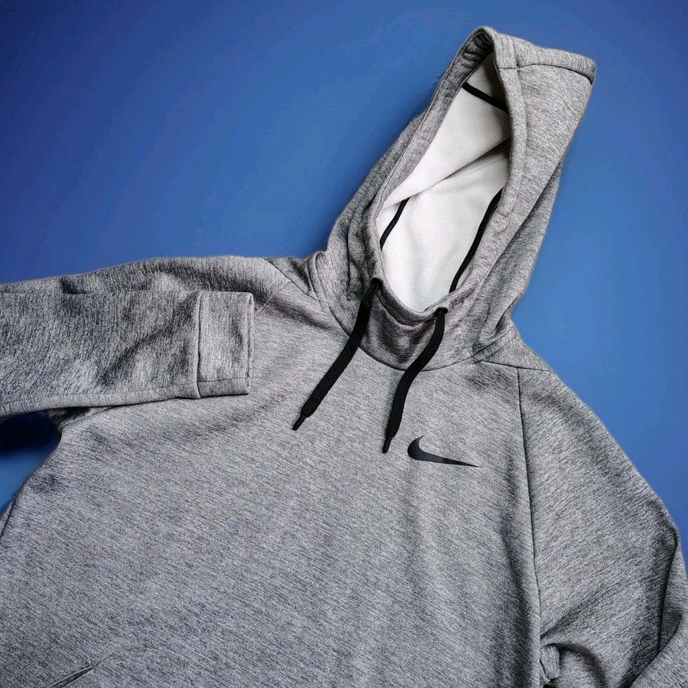 Nike Hoodie Men Medium Grey Dri-FIT Pullover Therma Training Pullover 932022-063